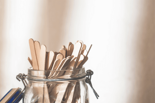 Jar of lollipop sticks